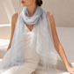 Powder Blue Mulberry Silk Scarf - PALMOIRE