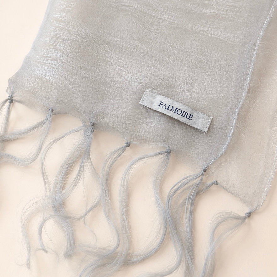 Powder Blue Mulberry Silk Scarf - PALMOIRE