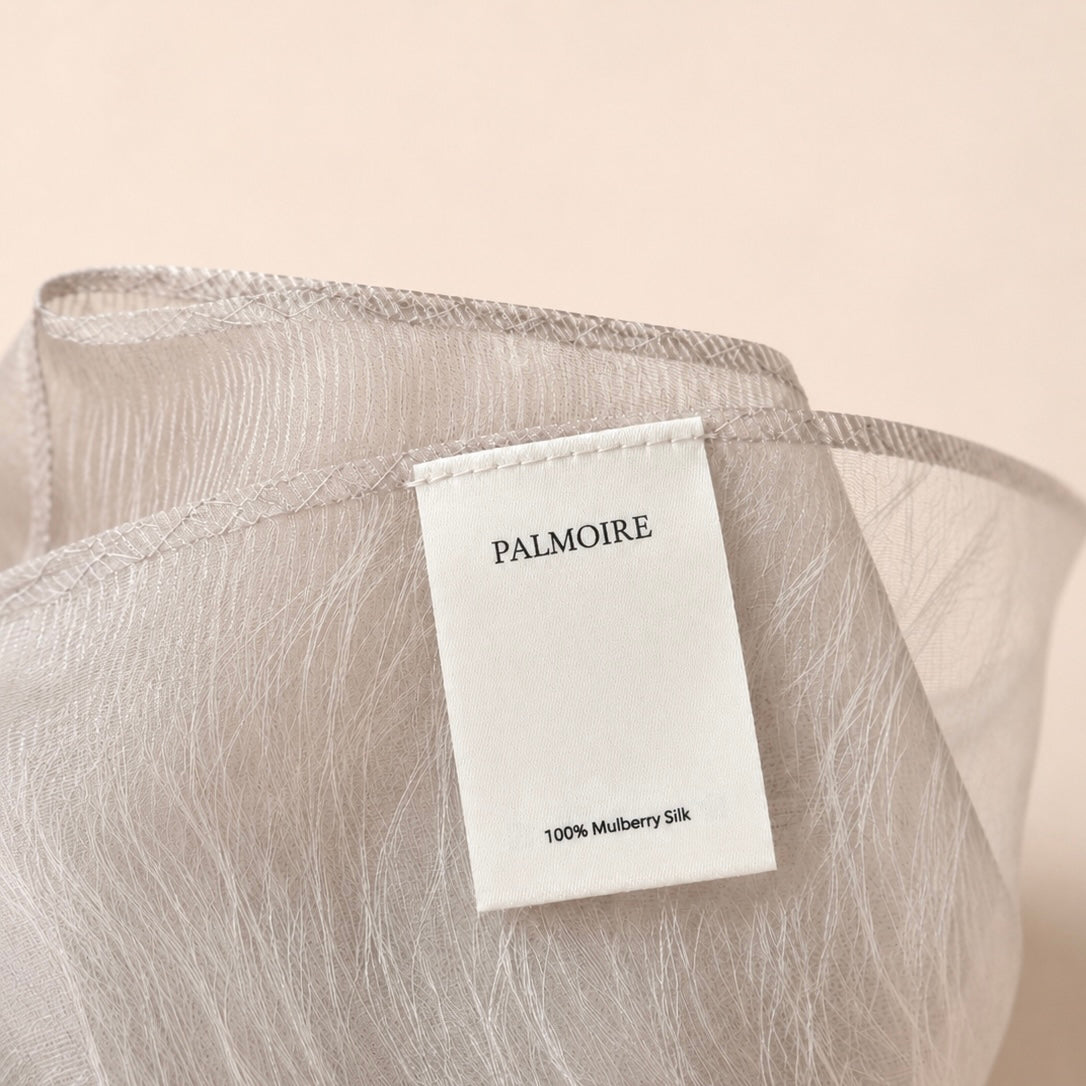 Powder Blue Mulberry Silk Scarf - PALMOIRE