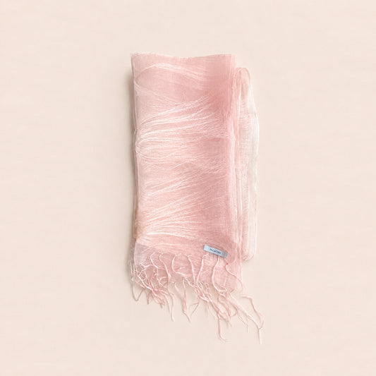 Dusty Rose Mulberry Silk Scarf - folded