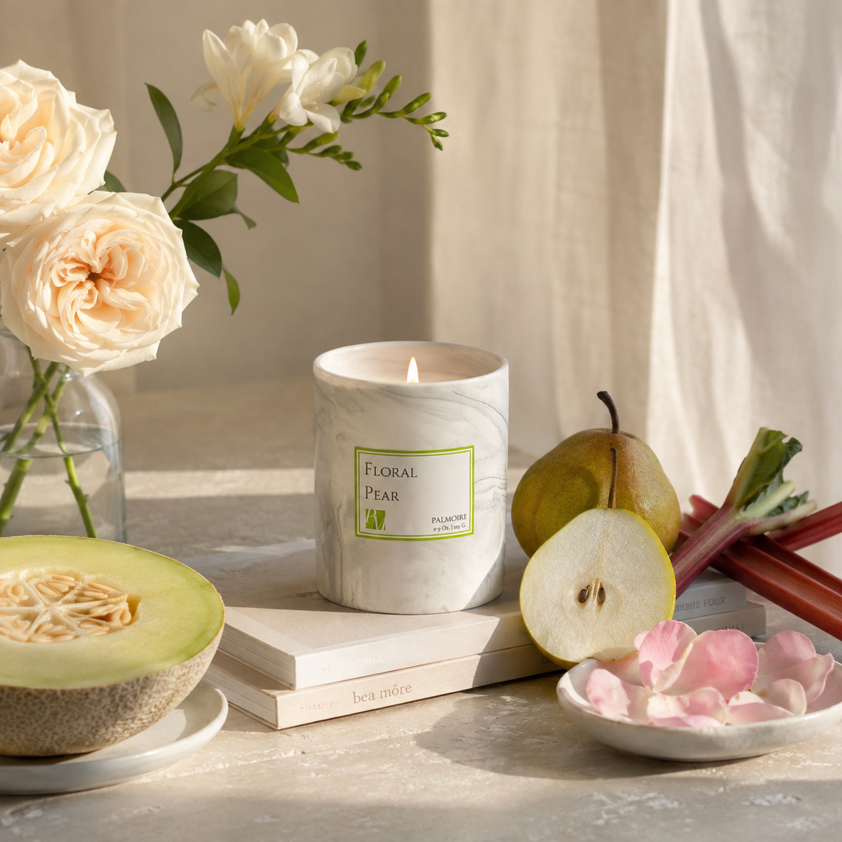 Floral Pear Soy Wax Candle - PALMOIRE