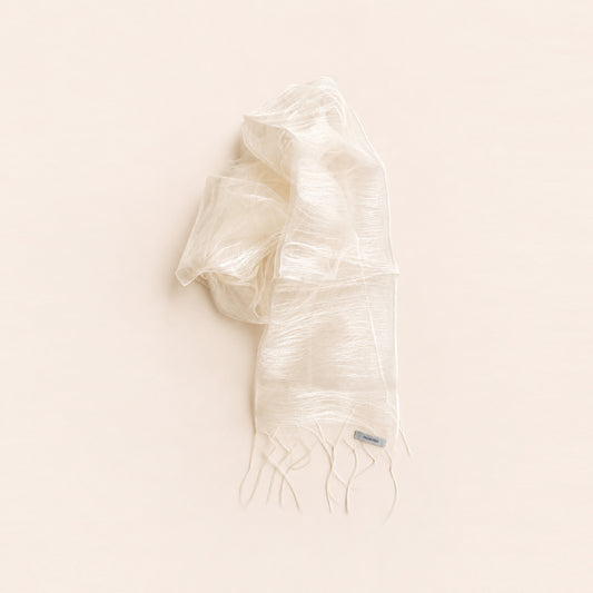 Ivory White Mulberry Silk Scarf