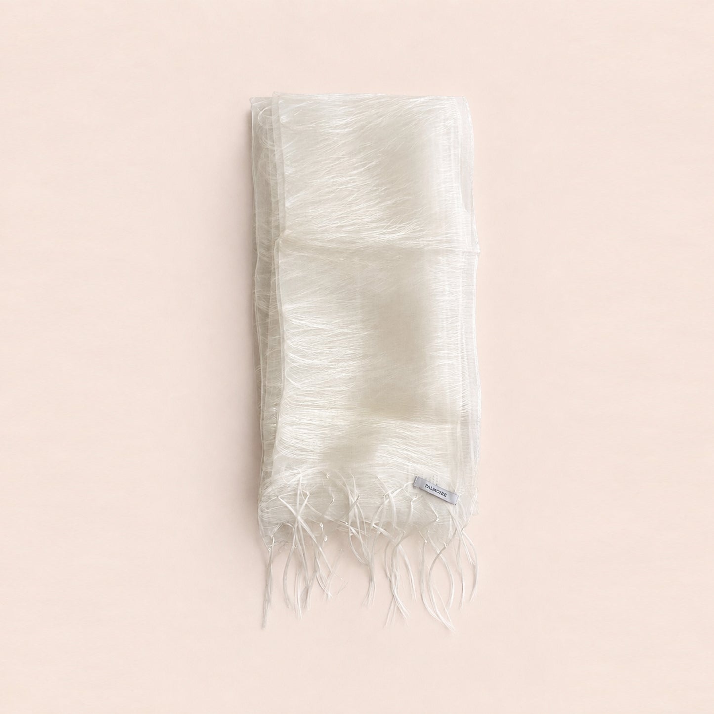 Ivory White Mulberry Silk Scarf - folded