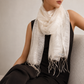 Ivory White Mulberry Silk Scarf - PALMOIRE