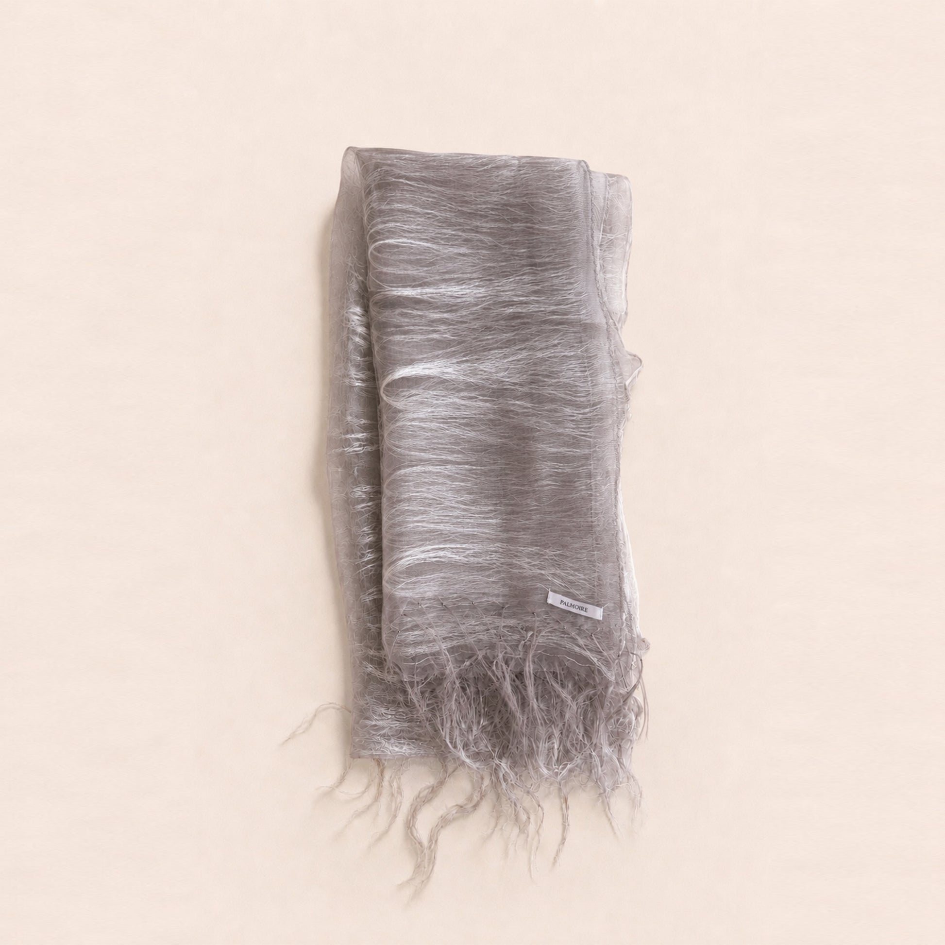 Mauve Gray Mulberry Silk Scarf - folded