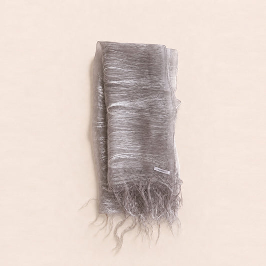 Mauve Gray Mulberry Silk Scarf - folded