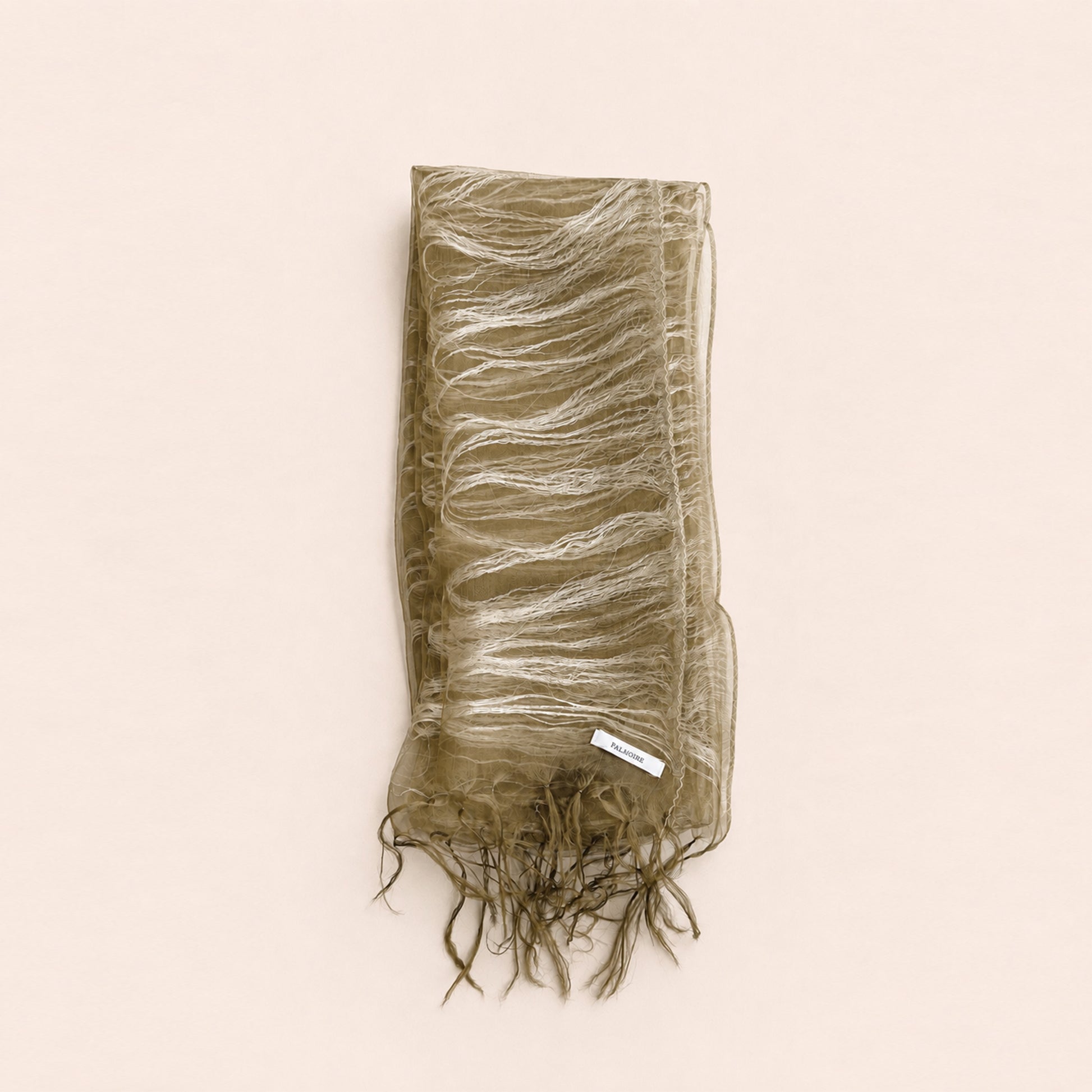 Moss Green Mulberry Silk Scarf - Folded